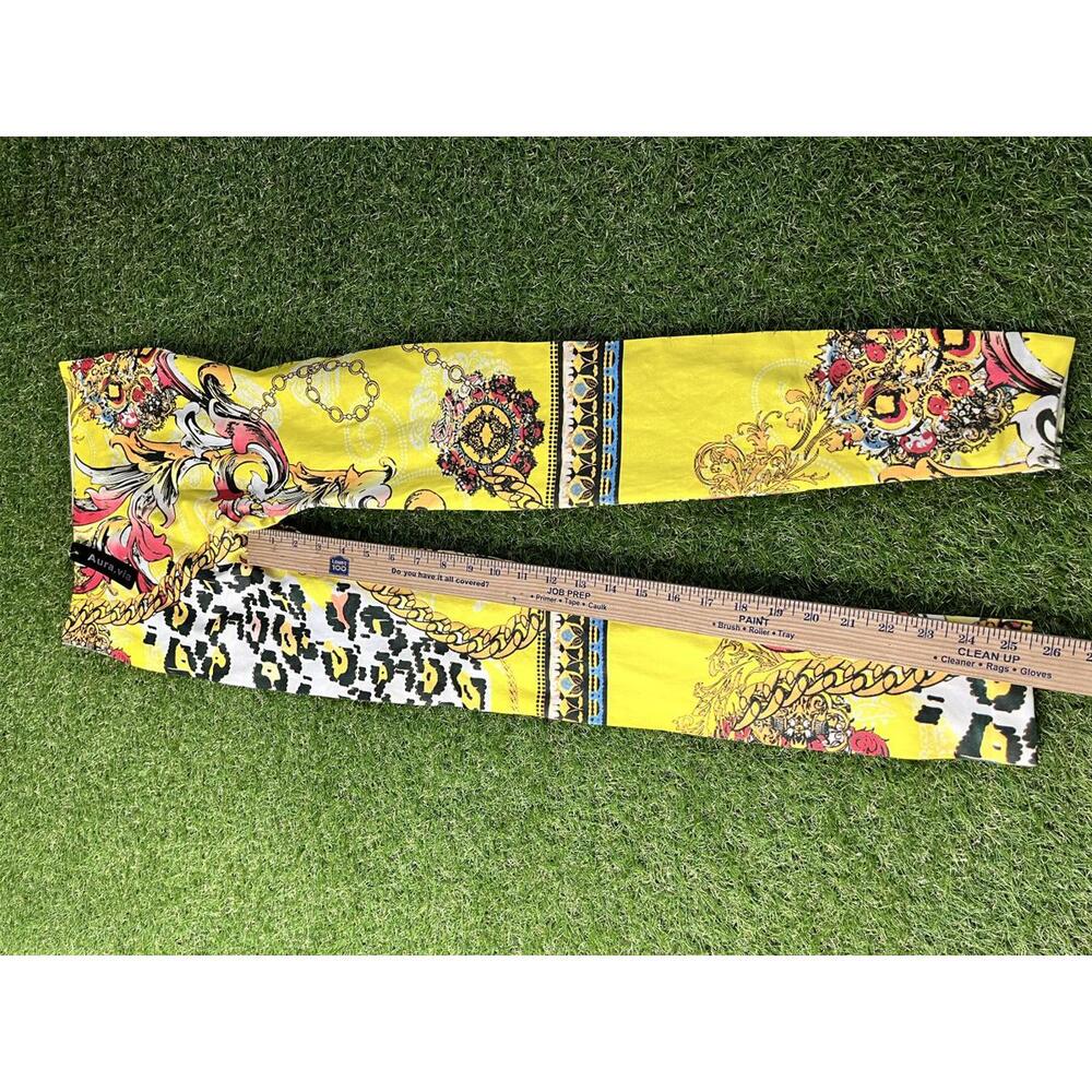 Womens‎ Small Aura.via Yellow Leggings Leopard Colorful Chainlink NEW